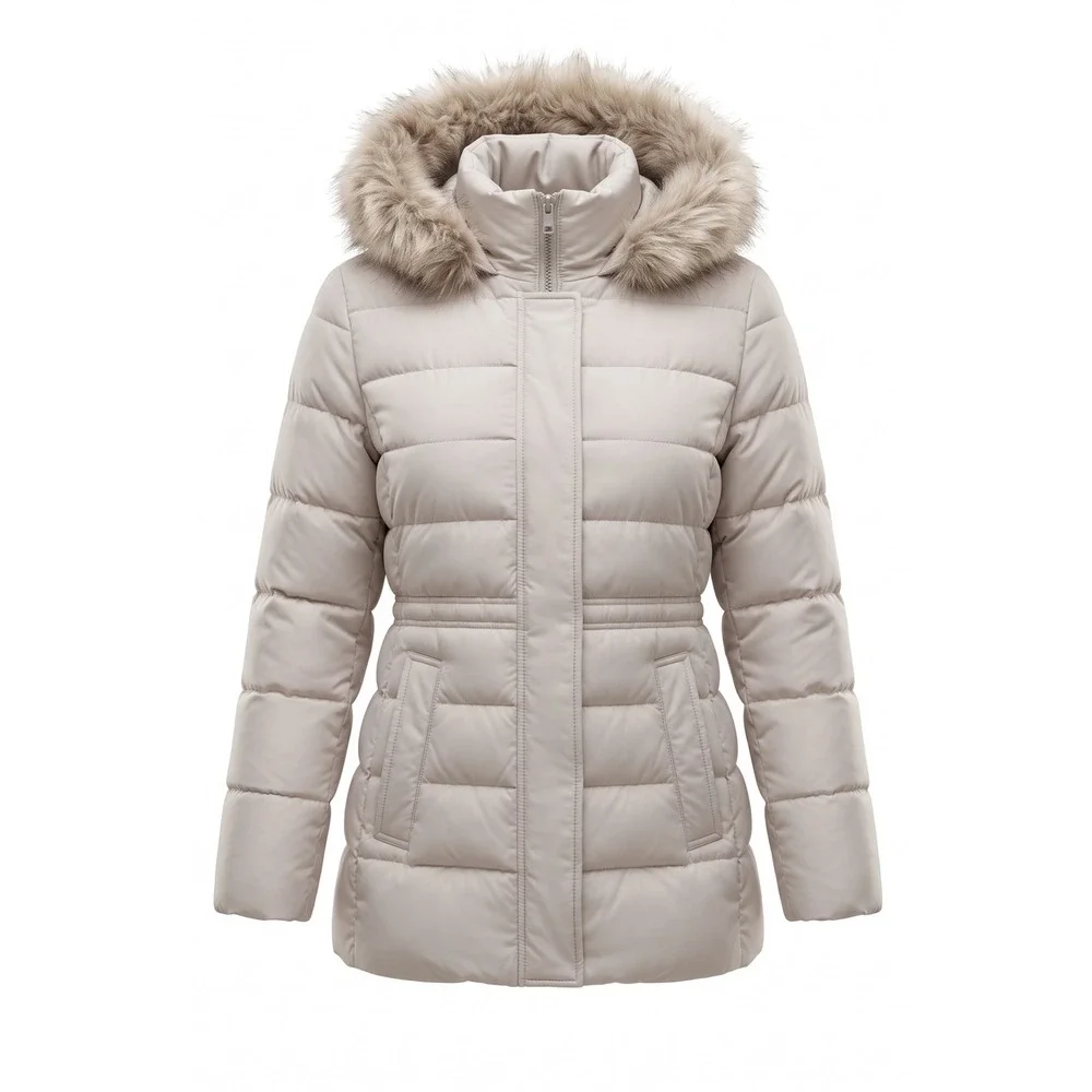 The North Face Womens Metropolis 550 Down Parka Jacket Cream Off-White Size M